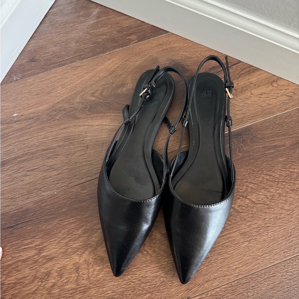 H&M Sleek Black Slingback Flats